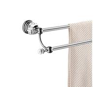 WINCASE Chrome Towel Bar, Adjustable Double Towel Holder, Silver Crystal Bathroom Towel Racks Wall Mounted