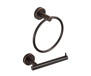 WINCASE Toilet Paper Holder Towel Holder, Oil Rubbed Bronze Bathroom Hardware Set, Hand Towel Ring Toilet Paper Roll Holder Wall Mount, Rustic Farmhouse Rustproof Stainless Steel Bathroom Accessories