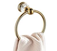 WINCASE Towel Holders for Bathrooms Gold, Crystal Towel Ring, Round Hand Towel Rack Wall Mounted Decorative Crystal