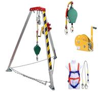 Winch Fall Arrester Belt - Safety Rescue Tripod with Winch Fall Protect Belt for Confined Space Gate Rescue Equipment.,1800LBSWinch