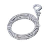 Winch Galvanized Rope, Winch Wire Rope 4mmx12m Cable 2000LBS Strength Stainless Steel Galvanized Replacement