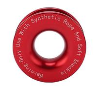 Winch Recovery Ring, Aluminum 41000lbs Breaking Strength, Black for 7 / 16in 1 / 2in Soft Shackles, 3 / 16in 1 / 4in 3 / 8in Ropes - Durable Construction, Compact Portable Design (Red)