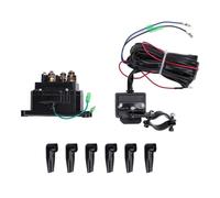 Winch Relay Contactor Kit with Thumb Switch, 12V 250A Universal Winch Solenoid Relay Contactor, High Performance Safe Relay for Truck UTV 5000 to 7000lbs Winch, Metal + Rubber Cons