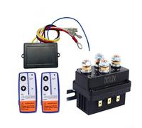 Winch Remote Contactor 12V 500A with Twin Remote Solenoid Relay for Various Applications Including Utility Vehicles and ATVs