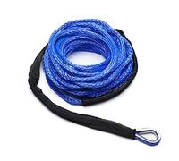Winch Rope, 15m 6mm/7mm Towing Winch Cable Rope String Line Synthetic Fiber 5800lbs/7700lbs/9300lbs For ATV UTV SUV 4X4 4WD(7mmx15m blue)