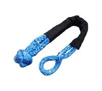 Winch Rope, Car Trailer Tape Rope Synthetic Winch Line Ring Wear-Resistant Recovery Tow Strap Off Road Hook Winch Rope for Trailer Off Road(Blu)