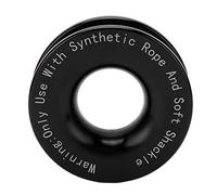 Winch Snatch Recovery Ring, Aluminum, 41000lbs Breaking Strength, Compatible with 7 / 16in and 1 / 2in Soft Shackles, Black - Heavy Duty, Portable Design, Off - Road and Towing U (Black)