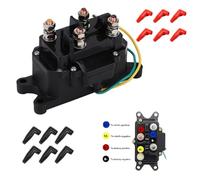 Winch Solenoid Relay Contactor 12V 250A Winch Relay Thumb Truck for Boat ATV UTV 4x4 Vehicles 3000-5000lbs Winch with 6 Red Protecting Caps & 6 Black Protecting Caps - Replacement 62135 63070 70715