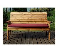 Winchester Garden Bench by Charles Taylor - 3 Seats Burgundy Cushions