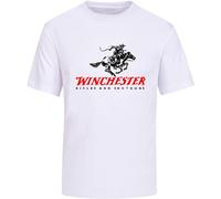 Winchester Rifle and Shotguns Firearm T-Shirt Graphic Unisex Basic Short Sleeve Cotton Casual T-Shirt White(Medium)