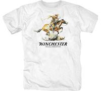 Winchester Rifle T-Shirt Graphic Unisex Basic Short Sleeve Cotton Casual T-Shirt White(X-Large)