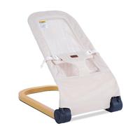 Winchild Baby Bouncer,Portable Baby Bouncer seat for Babies Newborn Bouncer Seat with 3-Point Harness,Ergonomic Design Infants Bouncy seat with Polyster Fabric Wood Grain,Natural Vibrations (Beige)