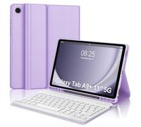 WINCHKING Keyboard Case for Samsung Galaxy Tab A9 Plus 11"(SM-X210/X216/X218),Detachable Wireless Bluetooth Keyboard Multi-Angle Viewing Tablet Cover with Pen Slot for A9+ 5G (Purple)