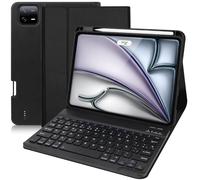 WINCHKING Pro 13 Case with Keyboard, Bluetooth Keyboard for Pro 13 Inch 2024, 7 Colours Lighting, QWERTZ Layout Keyboard with Trackpad, Black