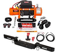 WINCHMAX 13,500lb (6,123kg) Original Orange 12v Electric Winch. 20m x 10mm Armourline Rope. 3/8 Inch Tactical Hook. Bumper Compatible with Defender.