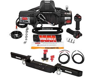 WINCHMAX 13,500lb / 6,123kg 'SL Series' Military Grade 12v Electric Winch. 28m x 11mm Multi-Strand Dyneema Rope, Competition Hook, Twin Wireless Remote Control