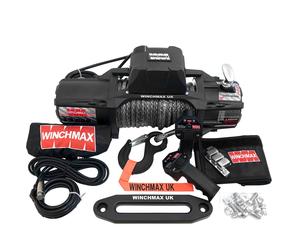 WINCHMAX 13,500lb SL Series Military-Grade 12V Winch with 28m x 11mm Dyneema Rope, Twin Wireless Remotes - WMSL1350012VMILSPECSYN(M)