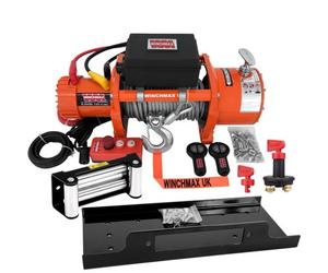 Winchmax 15,000Lb 12V Winch En14492 Compliant. With Mounting Plate And Battery Isolator Switch