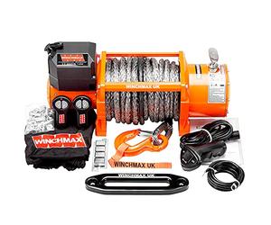 WINCHMAX 17,000lb (7,711kg) Original Orange 12v Electric Winch. 30m x 13mm Dyneema Synthetic Rope. Competition Hook.