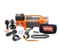WINCHMAX 17,500lb (7,938kg) Original Orange 24v Electric Winch, 26m x 13mm Dyneema SK75 Multi-strand Synthetic Rope. Competition Hook, Wireless Remote Controls