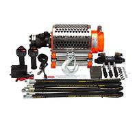 WINCHMAX 20,000lb (9,072kg) Original Orange 'Z' Hydraulic Winch. 25m x 14mm Steel Rope. 1/2 Inch Hook. 24v CETOP3 Control System.