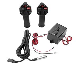 WINCHMAX 24v Wireless Winch Remote Controls. Twin 'SL' Series Handheld Controllers with Large Grips. Control Box 75mm x 105mm x 60mm. Operating Range Over 100ft / 30m.