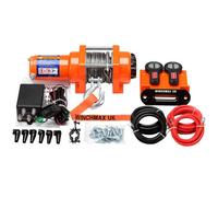 Winchmax 3,000Lb 12V Electric Winch. 15.5M Dyneema Synthetic Rope. Remote Controls.