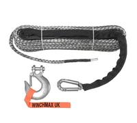 Winchmax Premium Synthetic Winch Rope 25M X 13mm, Hole Fix. 1/2 Inch Clevis Hook.