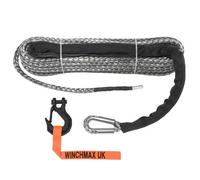 Winchmax Synthetic Winch Rope 28Mx11mm. 3/8 Inch Tactical Hook. Hole Fix