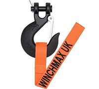 WINCHMAX Winch Hook. 3/8 Inch Grade 70 Drop Forged Clevis Hook. Heavy Duty Black. Minimum Breaking Force 28,806lb / 12,740kg. Suitable for Winches up to 14,000lb / 6,350kg
