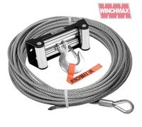 WINCHMAX Wire Rope 26m X 9.5mm, Hole Fix. Roller Fairlead. 3/8 Inch Clevis Hook.
