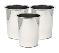 Winco 3-Pack 1.25-Quart Silver Stainless Steel Bain Marie Cooking Pots, Mirror Finish, No Lid