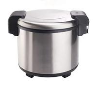 Winco Commercial-Grade Electric Rice Warmer with Hinged Cover, 100 Cup, Silver