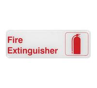 Winco Information Sign, Fire Extinguisher, 3" x 9", White