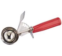 Winco No.24 Ice Cream Disher with Plastic Handle, Size 24, 1 3/4 oz Capacity, Red, Stainess Steel