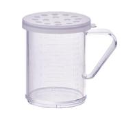 Winco PDG-10CXL, 10 Oz Plastic Dredge with Clear Snap-on Lid, Seasoning Sugar Spice Pepper Shaker with Extra Large Holes