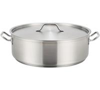 Winco SSLB-15, 15-Quart Stainless Steel Brazier Pan With Cover