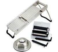 Winco winware Stainless Steel Mandoline Slicer Set with Hand Guard