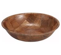 Winco WWB-10 Wooden Woven Salad Bowl, 10-Inch, Mahogany, Brown, 1 Count (Pack of 1)