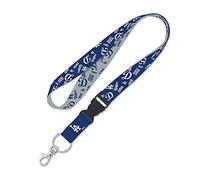 WinCraft Los Angeles Dodgers Scatter Lanyard w/ detachable buckle, Blue, One size