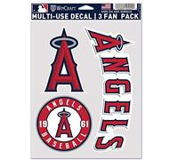 WinCraft MLB Los Angeles Angels Decal Multi Use Fan 3 Pack, Team Colors, One Size