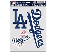 WinCraft MLB Los Angeles Dodgers Decal Multi Use Fan 3 Pack, Team Colors, One Size