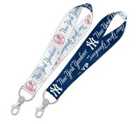Wincraft MLB New York Yankees 1" Lanyard Key Strap, Navy Blue and White