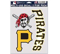 Wincraft MLB Pittsburgh Pirates Decal Multi Use Fan 3 Pack, Team Colors, One Size