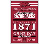 Wincraft NCAA Arkansas Razorbacks SignWood Established Design, Team Color, 11x17
