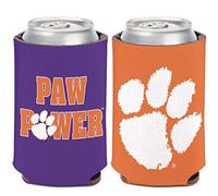 WinCraft NCAA Clemson University Tigers Paw Power 1 Pack 12 oz. 2-Sided Beer Can Cooler