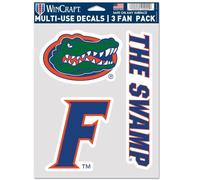 WinCraft NCAA Florida Gators Decal Multi Use Fan 3 Pack, Team Colors, One Size