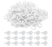 Wincredulous 100 PCS Lash Glue Rings, Lash Glue Holder, Lash Extension Volume Lashes Quick Blossom eyelash glue holder for Eyelash Extension Supply (White)