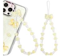 Wincredulous 1PC Shiny Wrist Lanyard Charm Strap Universal Cellphone Lanyard Wrist Smartphone Chain String Charm for Earphone Case(Yellow Bow A,1PC)