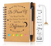 Wincredulous 3 Pieces Thank You Appreication Gift Set, Motivational Team Spiral Notebooks, Bamboo Ballpoint Pen and Inspirational Bookmark, for Colleagues Employee Teacher Leaving Gifts